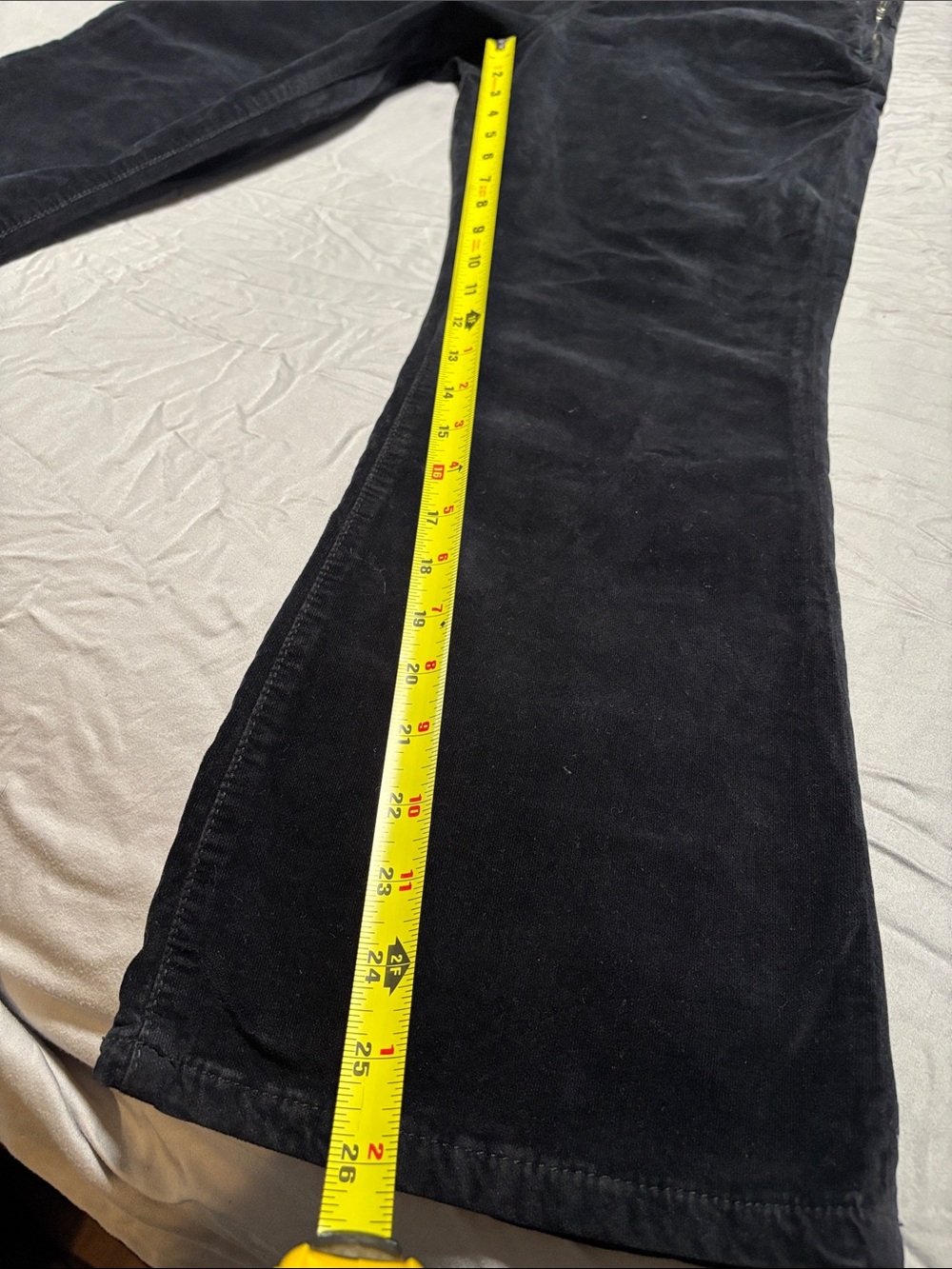 Free people Black velvet Corduroy Pants LARGE - Picture 12 of 14